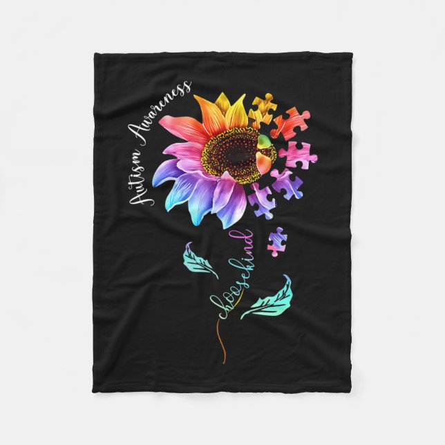 Autism Awareness Accepance Women Mamma Teacher Cho Fleecefilt (Framsidan)