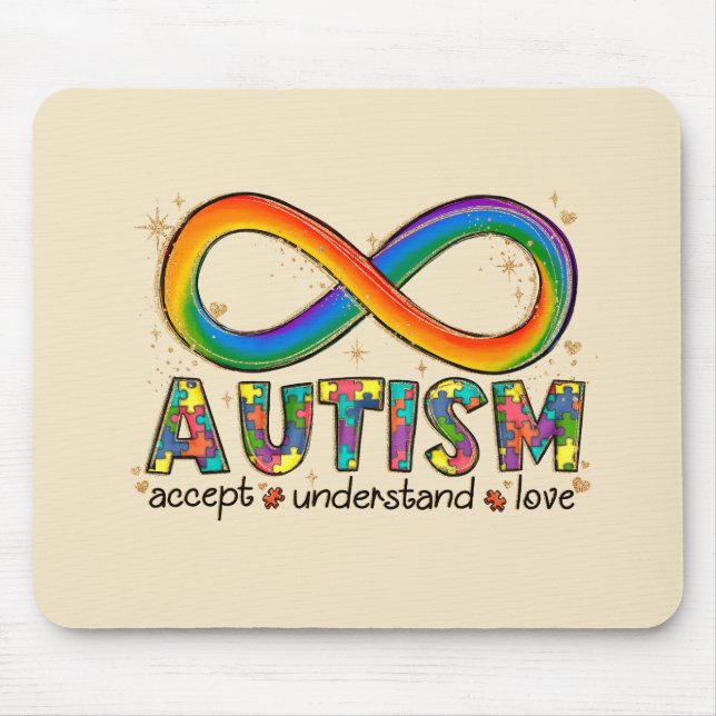 Autism Awareness Accept, Kärlek, Understand Musmatta (Framsidan)