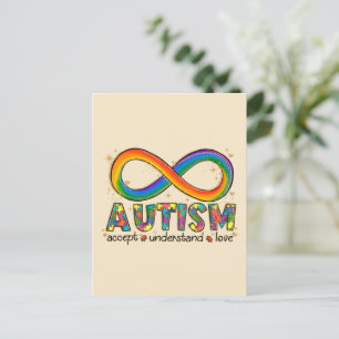 Autism Awareness Accept, Kärlek, Understand Vykort