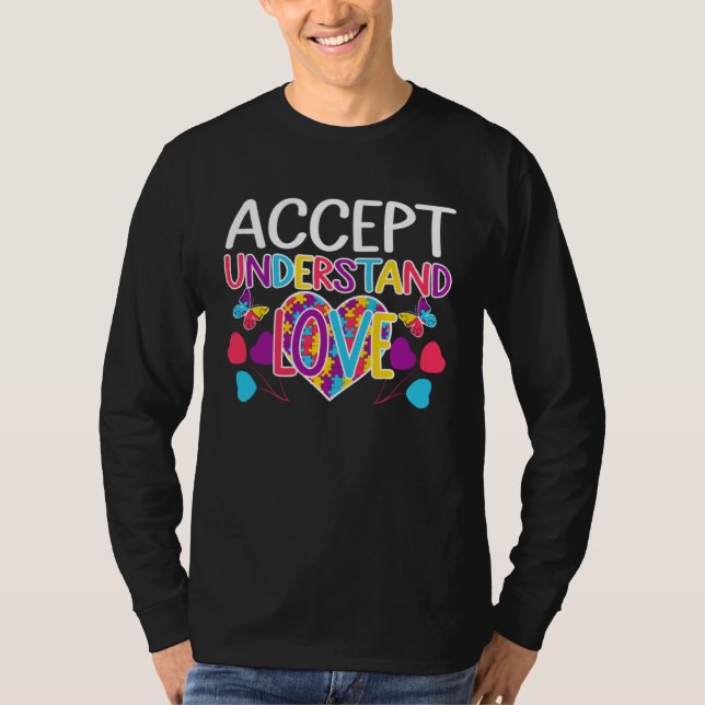 Autism Awareness  Accept Understand Love ASD T Shirt (Framsida)