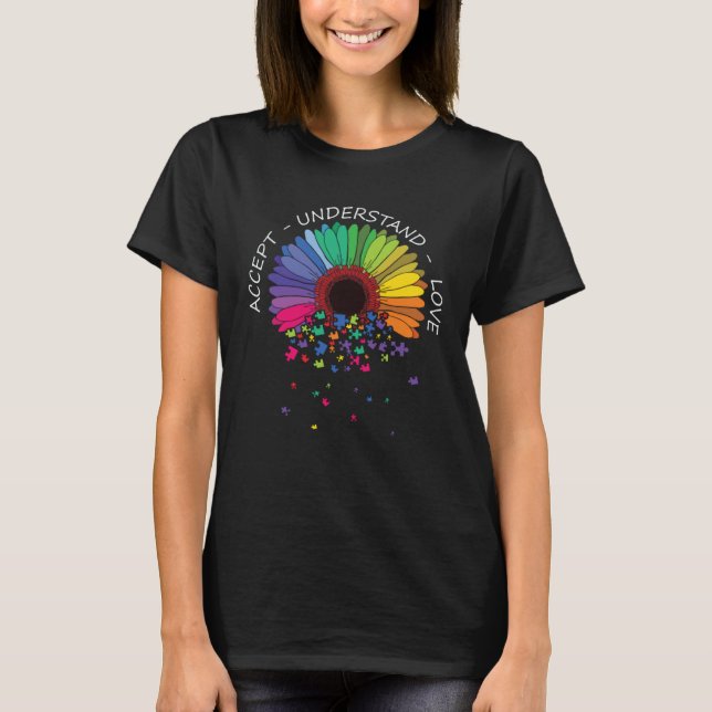 Autism Awareness Accept Understand Love Support Au T Shirt (Framsida)