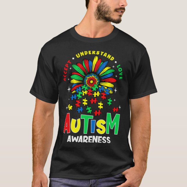 Autism Awareness Accept Understand Love Support Au T Shirt (Framsida)