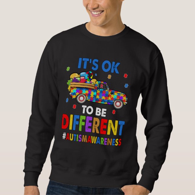 Autism Awareness Acceptance Boy Kid Its Ok To Be D Lång Ärmad Tröja (Framsida)