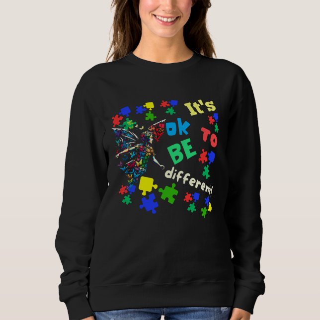 Autism Awareness Acceptance Fairy Its Ok To Be Dif T Shirt (Framsida)