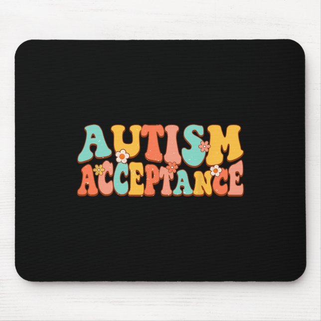 Autism Awareness Acceptance Groovy Retro Speciell  Musmatta (Framsidan)