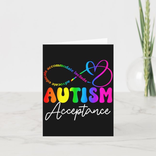 Autism Awareness Acceptance Infinity Symbol Advoca Kort (Framsida)