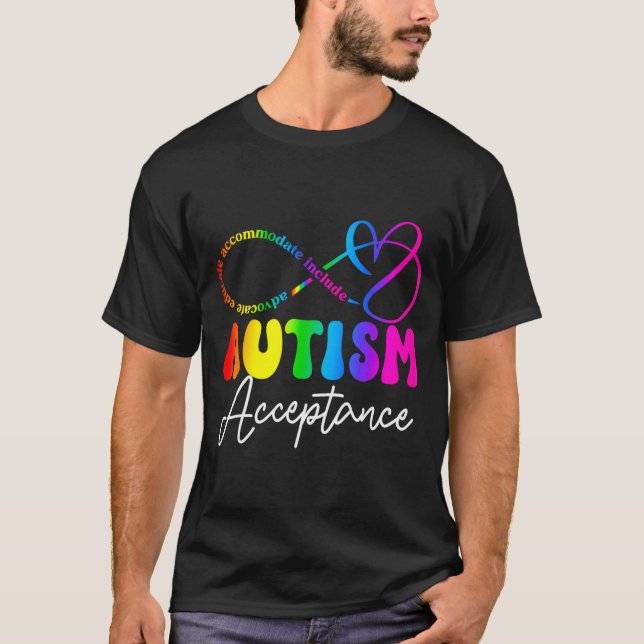 Autism Awareness Acceptance Infinity Symbol Advoca T Shirt (Framsida)