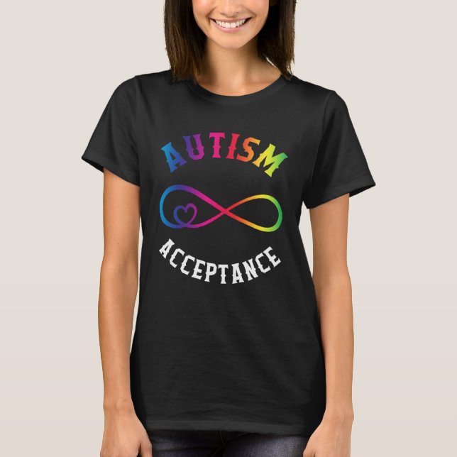 Autism Awareness Acceptance Red Instead Puzzle mom T Shirt (Framsida)