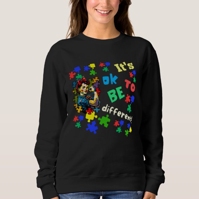 Autism Awareness Acceptance Rosie Its Ok To Be Dif T Shirt (Framsida)