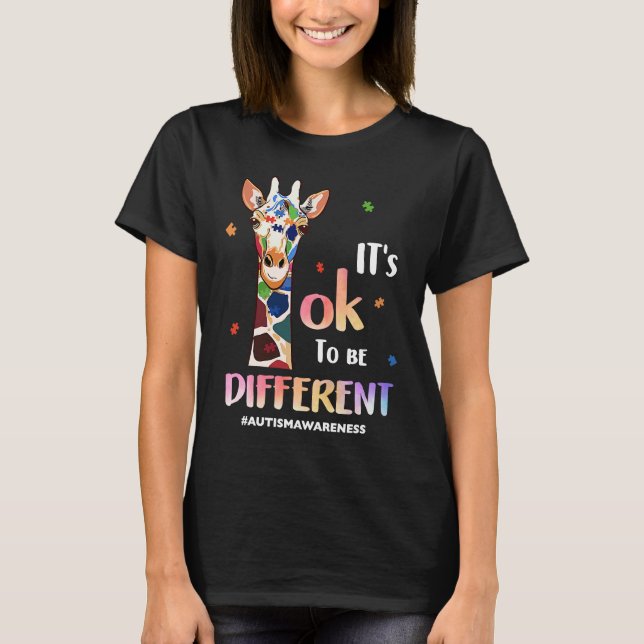 Autism Awareness Acceptance Women Kid Its Ok To Be T Shirt (Framsida)
