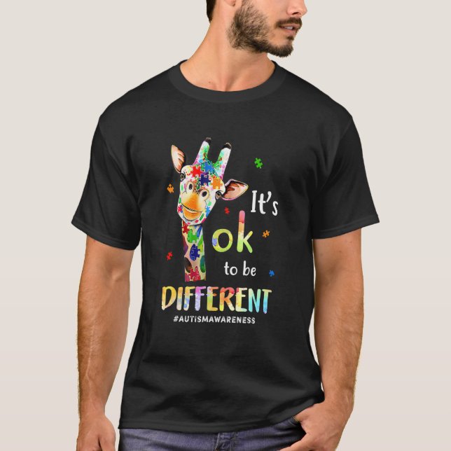 Autism Awareness Acceptance Women Kid Its Ok To Be T Shirt (Framsida)