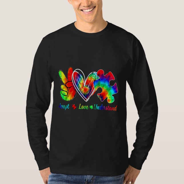 Autism Awareness Acceptera T Shirt (Framsida)