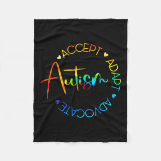 Autism Awareness Accepterar Adapt Advocate Autism  Fleecefilt