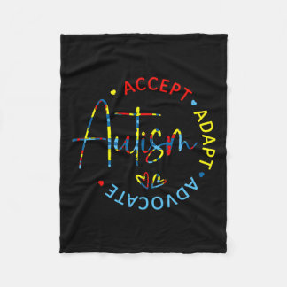 Autism Awareness Accepterar Adapt Advocate Autism  Fleecefilt