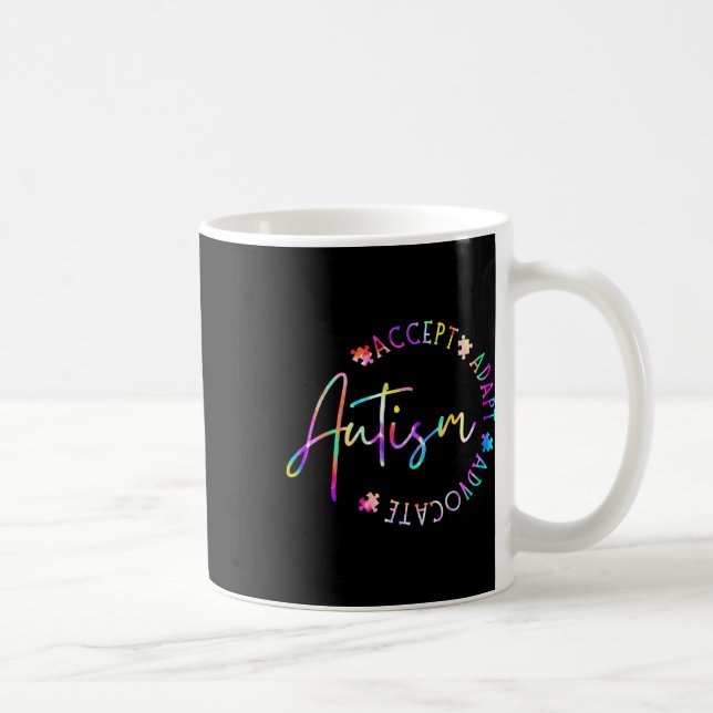 Autism Awareness Accepterar Adapt Advocate Autism  Kaffemugg (Höger)