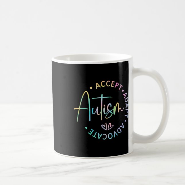 Autism Awareness Accepterar Adapt Advocate Autism  Kaffemugg (Höger)