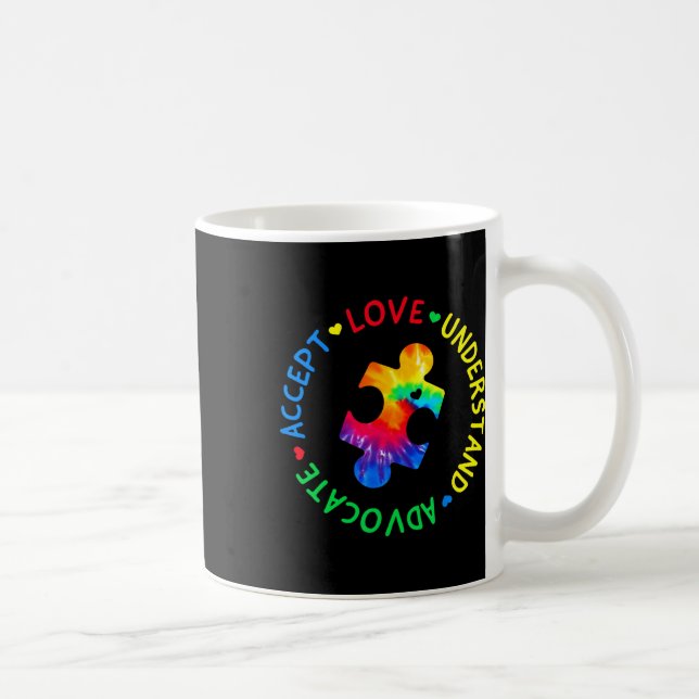 Autism Awareness Accepterar Adapt Advocate Autism  Kaffemugg (Höger)