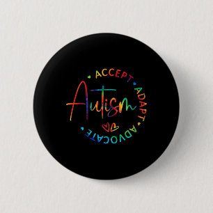 Autism Awareness Accepterar Adapt Advocate Autism Knapp