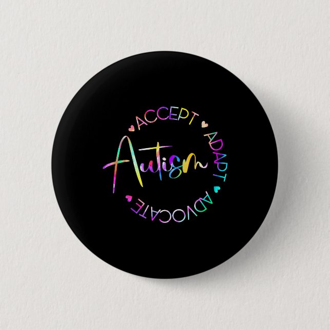 Autism Awareness Accepterar Adapt Advocate Autism  Knapp (Framsida)