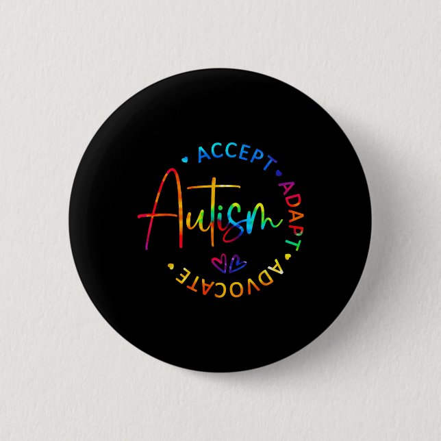 Autism Awareness Accepterar Adapt Advocate Autism  Knapp (Framsida)