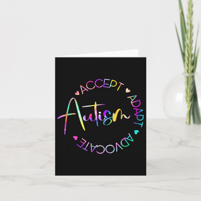 Autism Awareness Accepterar Adapt Advocate Autism  Kort (Framsida)