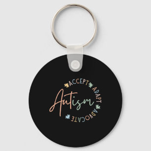 Autism Awareness Accepterar Adapt Advocate Autism Nyckelring