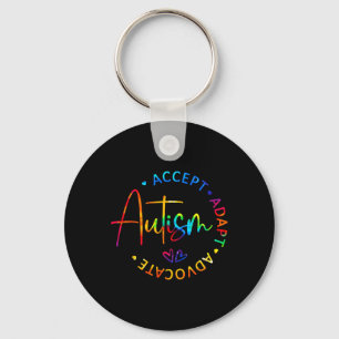 Autism Awareness Accepterar Adapt Advocate Autism Nyckelring