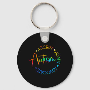 Autism Awareness Accepterar Adapt Advocate Autism Nyckelring