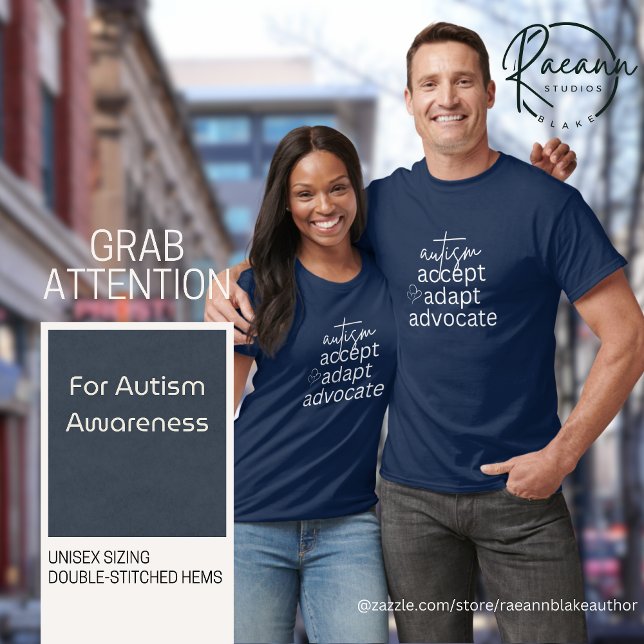 Autism Awareness Accepterar Adapt Advocate T-Shirt (Skapare uppladdad)