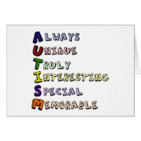 Autism Awareness Acrostic Cute Ord Dikt Card