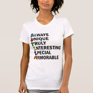 Autism Awareness Acrostic Cute Rainbow Ord Dikt T-shirt