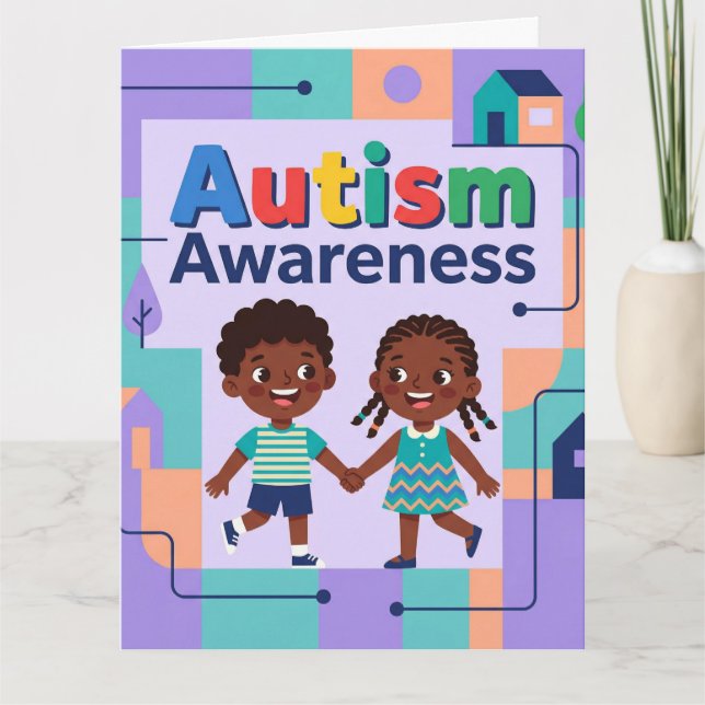 ^Autism Awareness-Add your special message  Kort (Framsida)