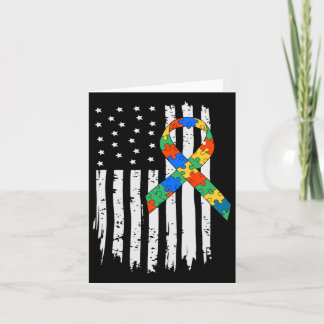 Autism Awareness American Flagga Puzzle Autism Usa Kort