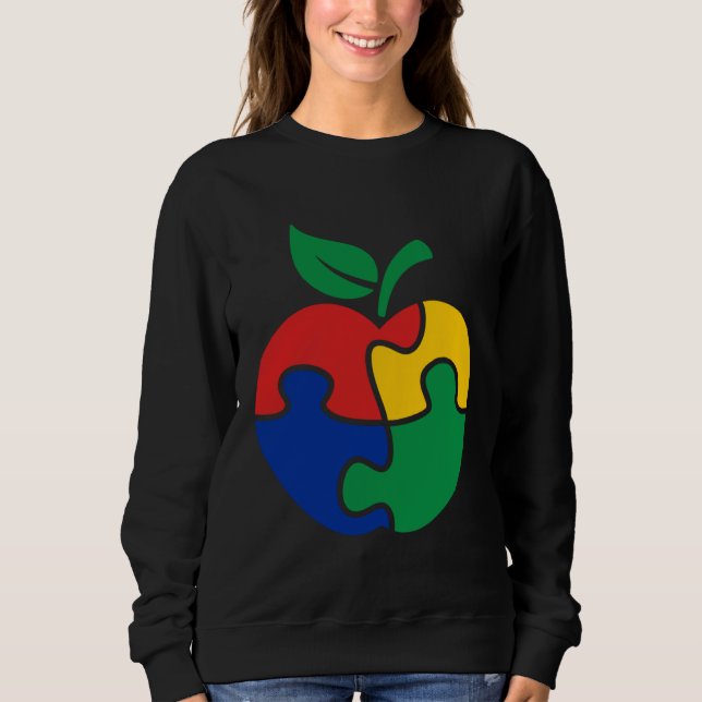 Autism Awareness Apple puzzle Autism T Shirt (Framsida)