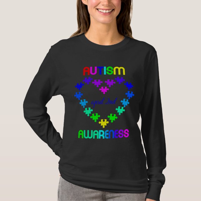 Autism Awareness April 2:a T Shirt (Framsida)