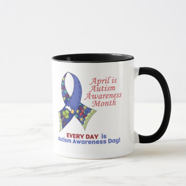 Autism Awareness April and Varje Day Mugg (Höger)