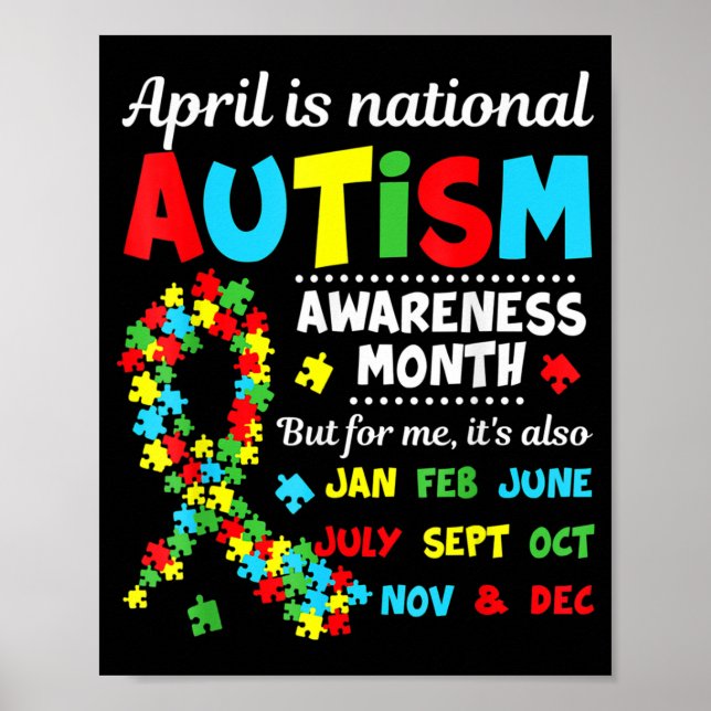 Autism Awareness - April är National Autism Awaren Poster (Framsidan)