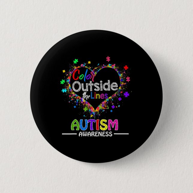 Autism Awareness April for Women Plus Storlek Knapp (Framsida)