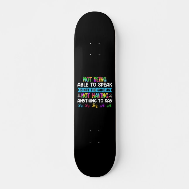 Autism Awareness - ASD Motivational Autism Warrior Mini Skateboard Bräda 18,5 Cm (Framsida)