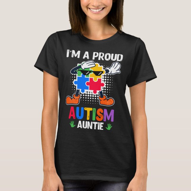 Autism Awareness Aunt Autistic Child Diversity  2 T Shirt (Framsida)