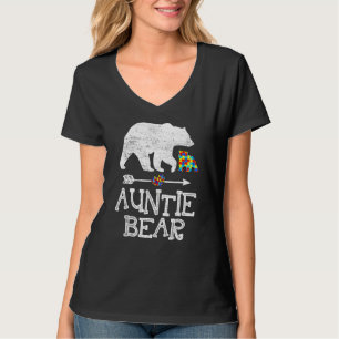 Autism Awareness Auntie Bear Support Autistic Adul T Shirt