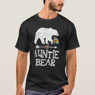 Autism Awareness Auntie Bear Support Autistic Adul T Shirt