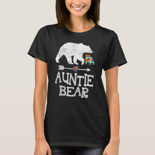 Autism Awareness Auntie Bear Support Autistic Adul T Shirt