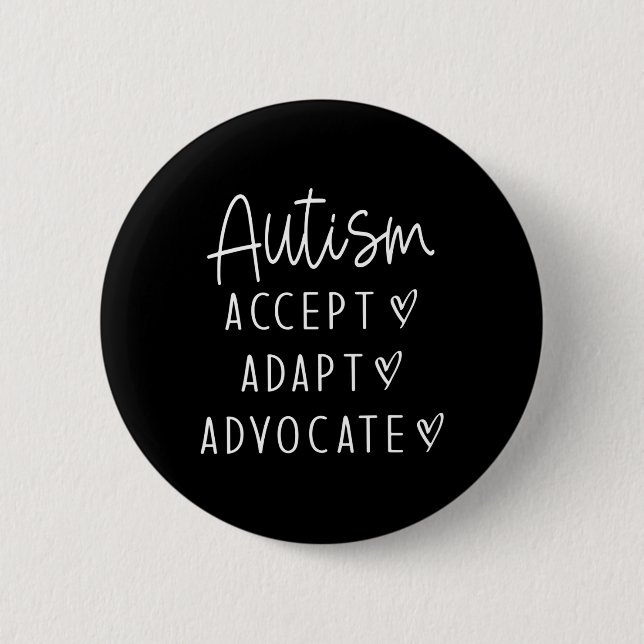 Autism Awareness Autism Accepterar Adapt Advocate Knapp (Framsida)