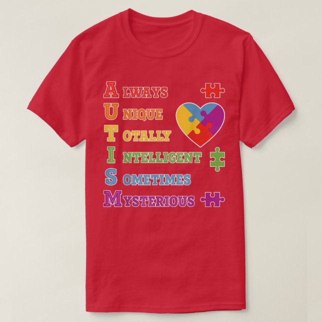 Autism Awareness Autism Acronym Puzzle Biet Manar  T Shirt (Design framsida)