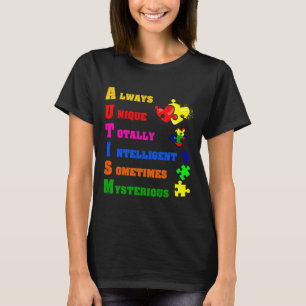 Autism Awareness Autism Acronym Puzzle Biet Suppo T Shirt