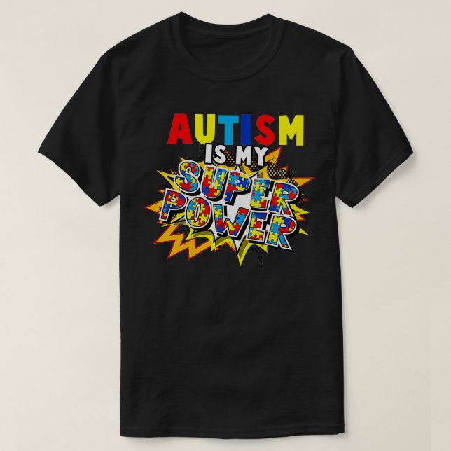 Autism Awareness Autism är min Toppen Power Småbar T Shirt (Design framsida)