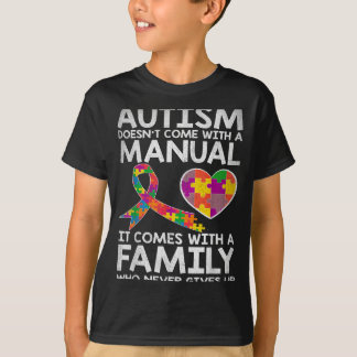 Autism awareness autism doesn't come with a manual t shirt