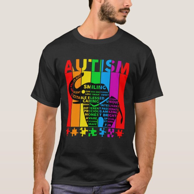 Autism Awareness Autism Elephant Support Autism T Shirt (Framsida)