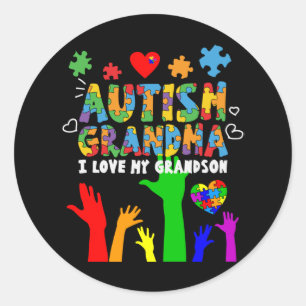 Autism Awareness Autism Grandma I Kärlek Min morso Runt Klistermärke